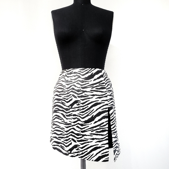 Free People x Ronny Kobo Zebra Faux Leather Oversized Blazer Skirt Set - Picture 9 of 16